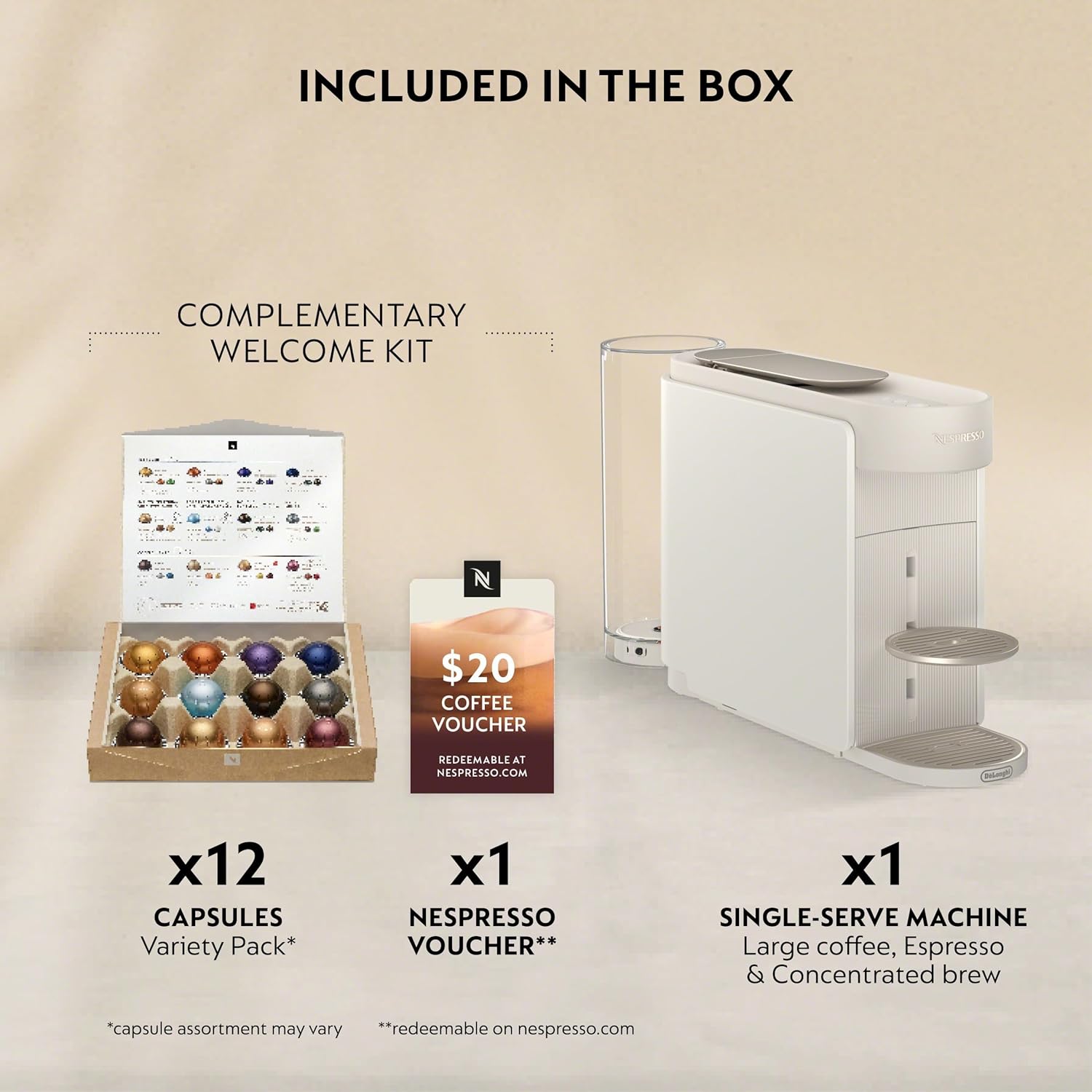 Nespresso Vertuo Up Coffee and Espresso Maker by DeLonghi, White